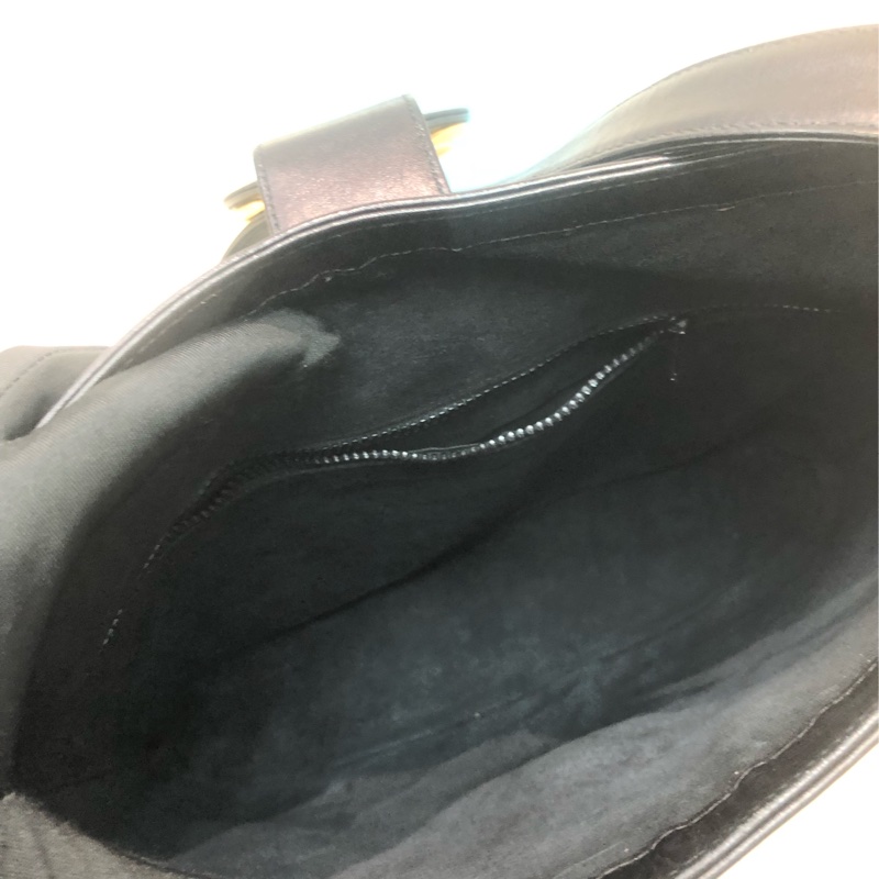 Gucci 金Logo 黑色水桶袋 XA705-12