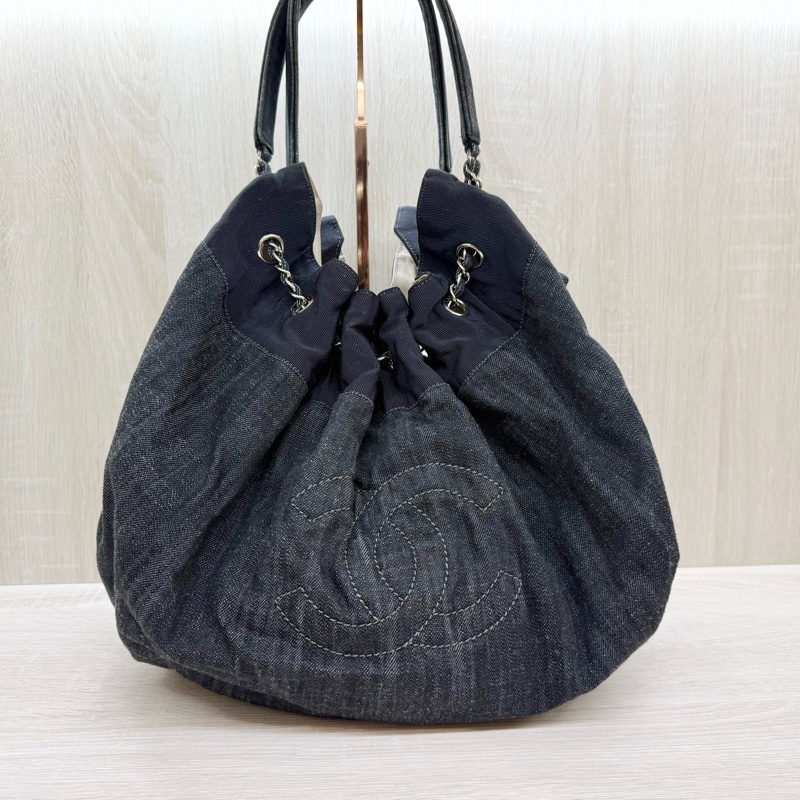 CELINE藍牛仔雙c單肩包-1