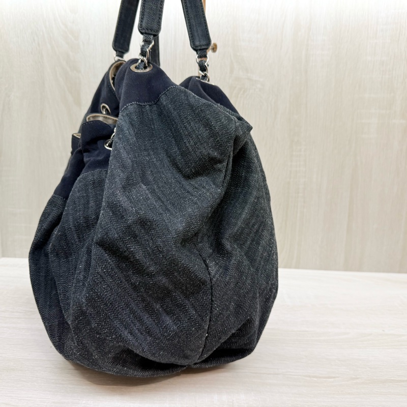 CELINE藍牛仔雙c單肩包-5