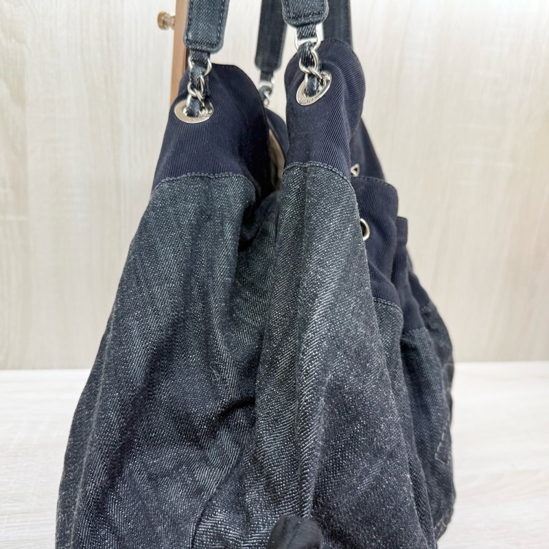 CELINE藍牛仔雙c單肩包-7