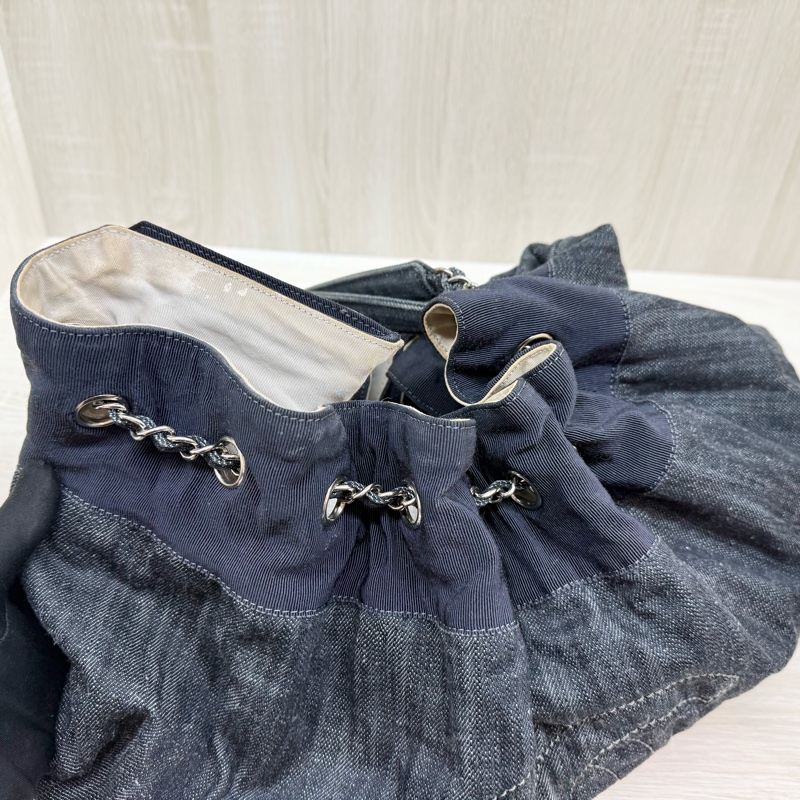 CELINE藍牛仔雙c單肩包-8