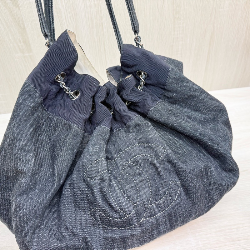 CELINE藍牛仔雙c單肩包-10