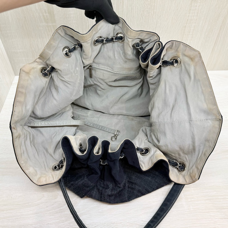 CELINE藍牛仔雙c單肩包-11