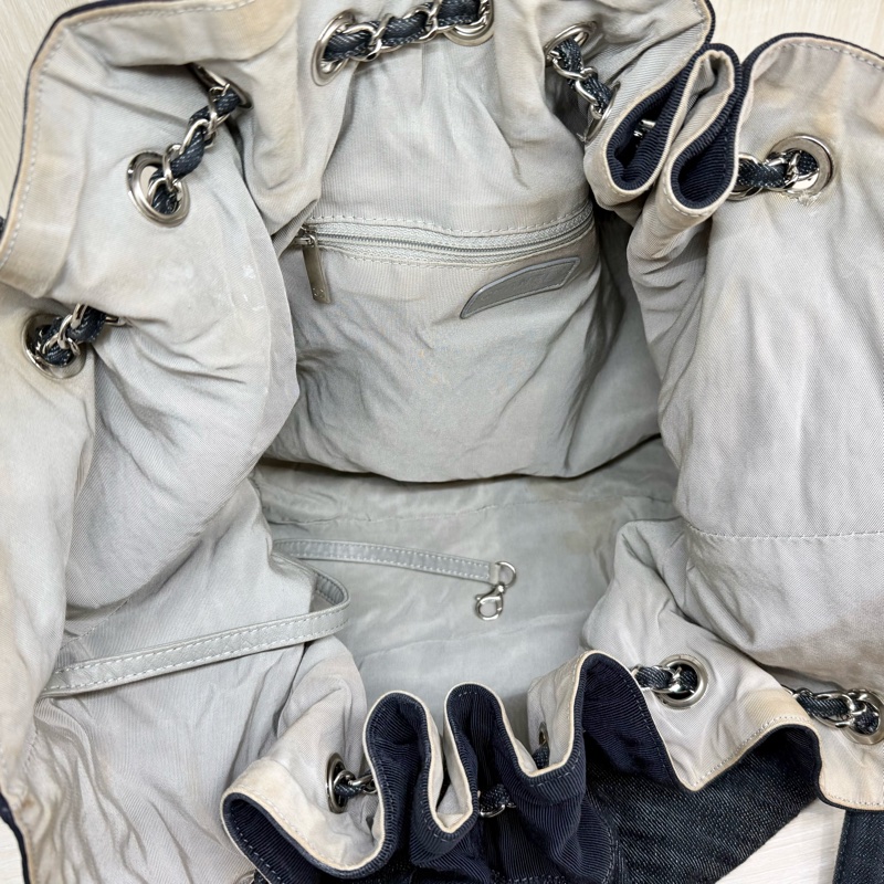 CELINE藍牛仔雙c單肩包-12