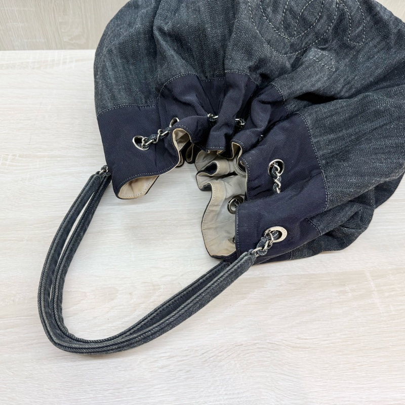 CELINE藍牛仔雙c單肩包-15