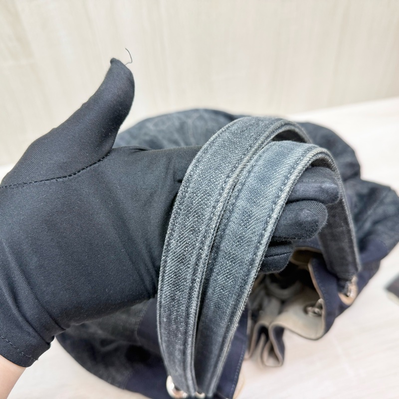 CELINE藍牛仔雙c單肩包-16