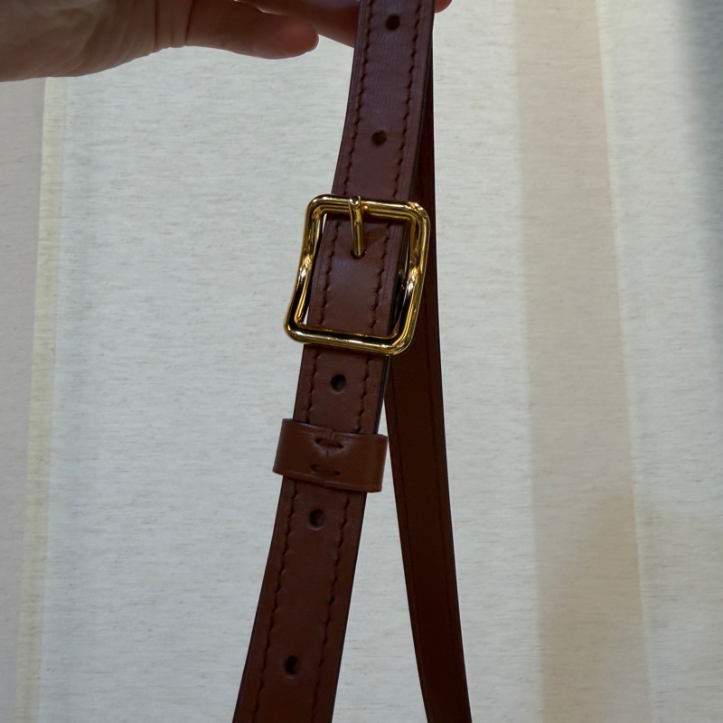 LV 雙色原花咖牛皮金釦Loop hobo半月肩斜背包M46311-17