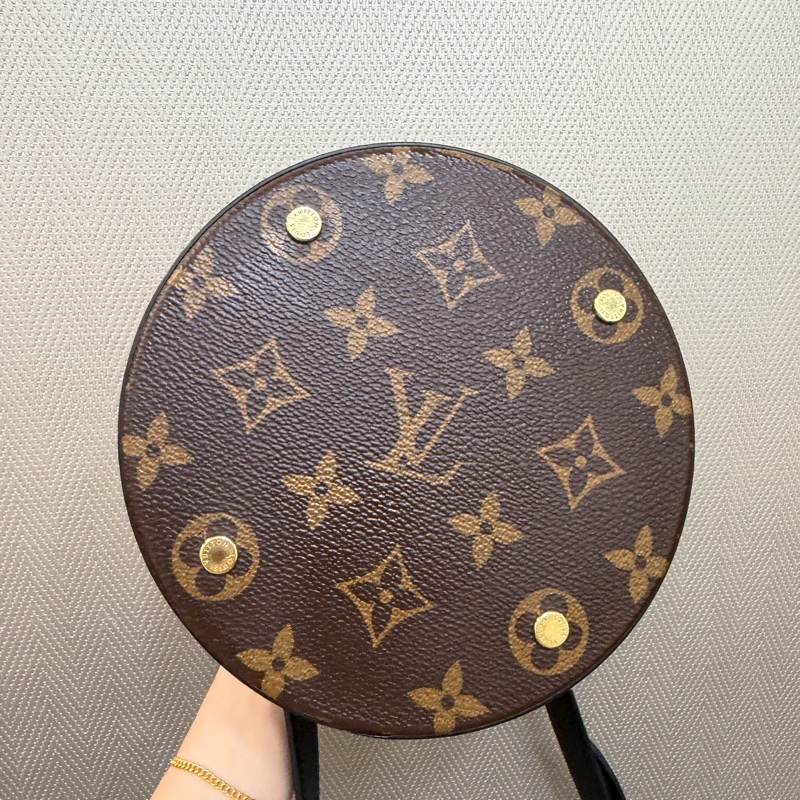 LV 原花黑牛皮Canoe 束口水桶肩斜背包M83480-6