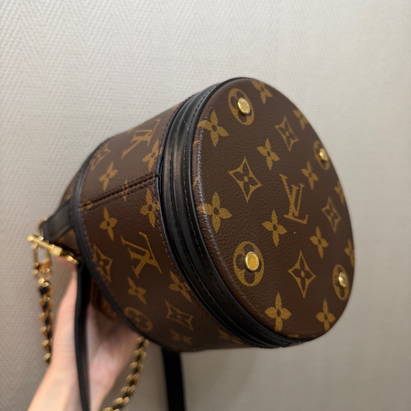 LV 原花黑牛皮Canoe 束口水桶肩斜背包M83480-7