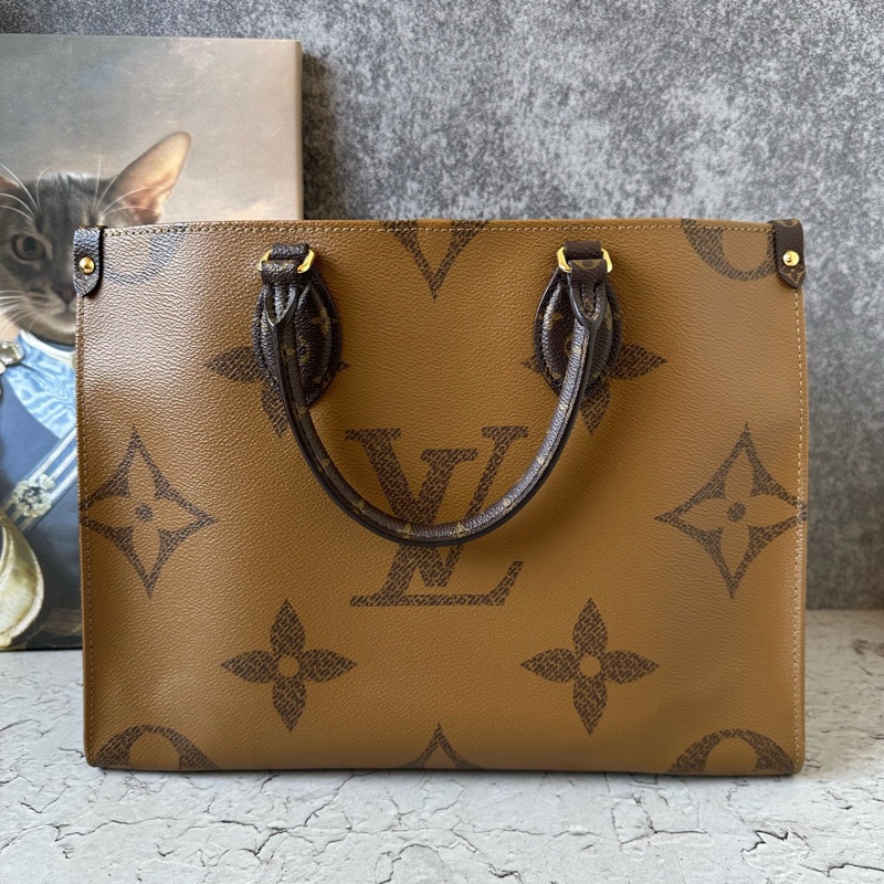 Louis Vuitton/路易威登 ONTHEGO Tote包 中號 女款 棕色/焦糖色拼色-1
