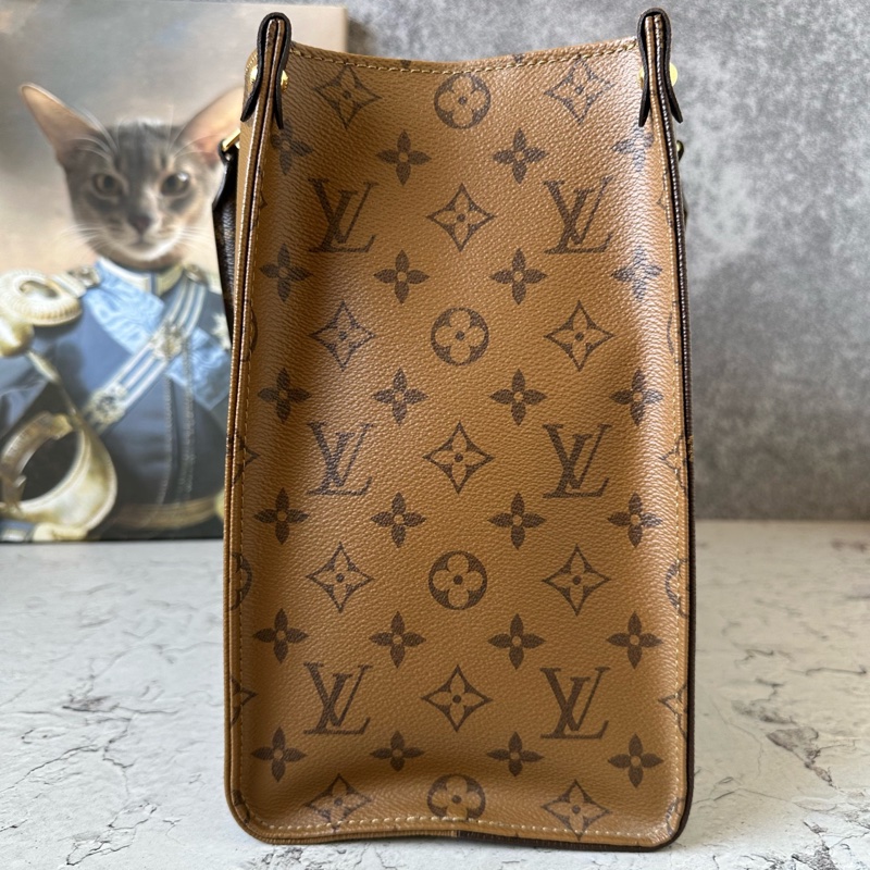 Louis Vuitton/路易威登 ONTHEGO Tote包 中號 女款 棕色/焦糖色拼色-4