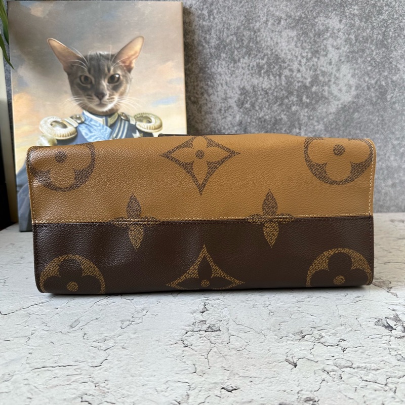 Louis Vuitton/路易威登 ONTHEGO Tote包 中號 女款 棕色/焦糖色拼色-5