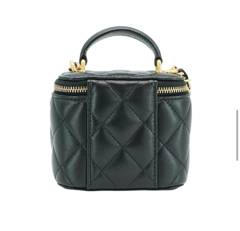 Chanel 香奈兒 經典金雙C羊皮金鍊迷你二用化妝包(AP2198-黑)-2