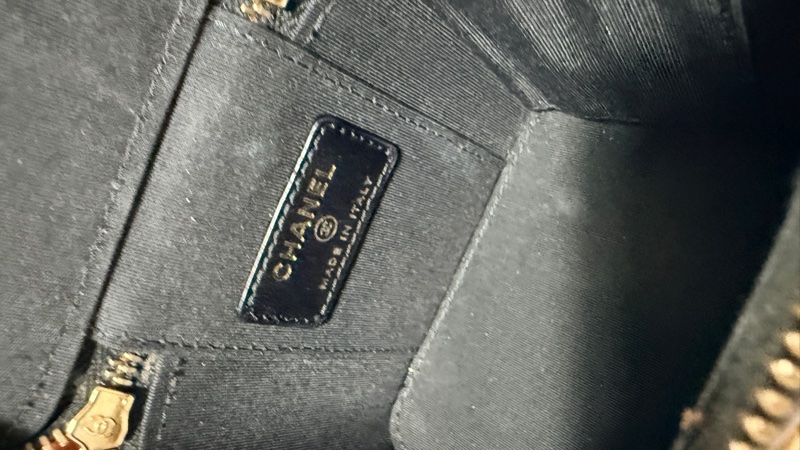 Chanel 香奈兒 經典金雙C羊皮金鍊迷你二用化妝包(AP2198-黑)-5