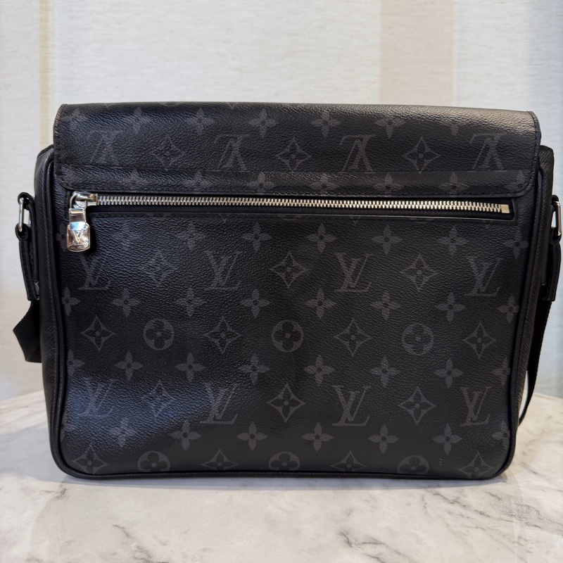 LV 黑灰原花黑牛皮斜背包M30746-4