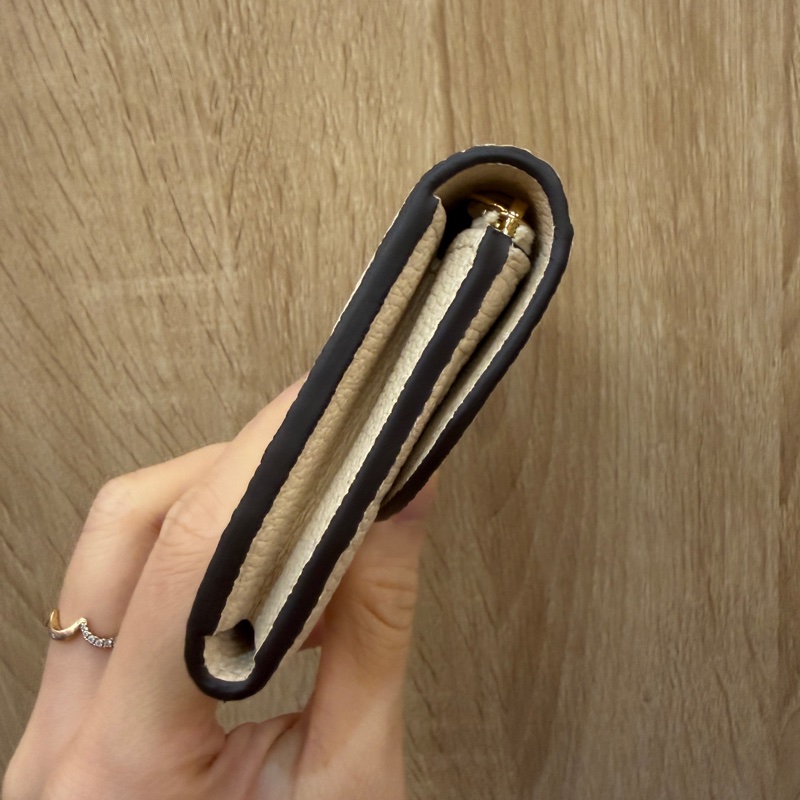 LV 米白牛皮壓紋Rosalie金釦零錢卡包M81445-3