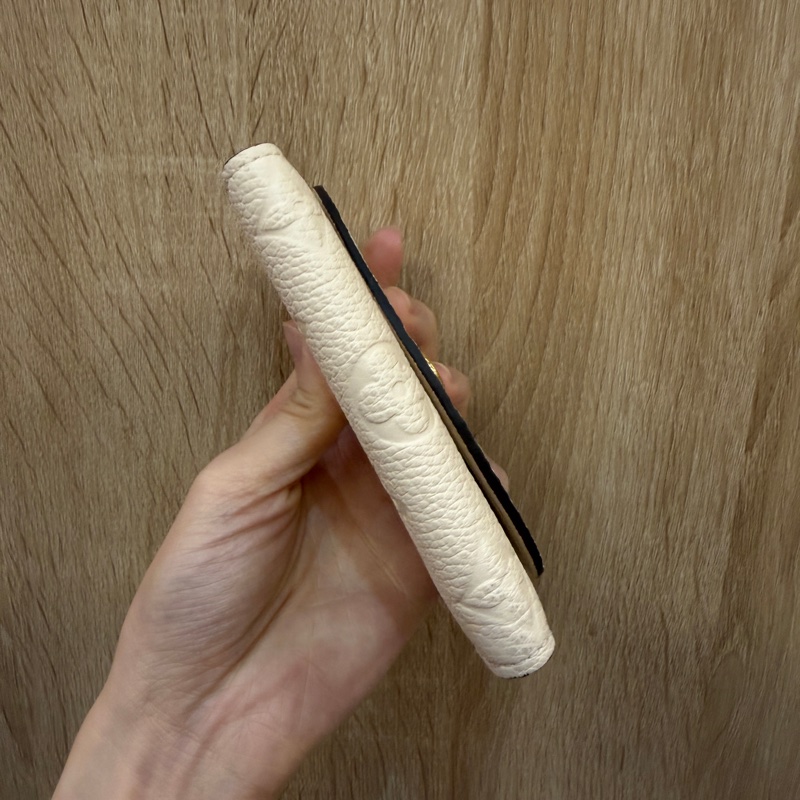 LV 米白牛皮壓紋Rosalie金釦零錢卡包M81445-6