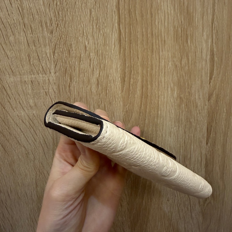 LV 米白牛皮壓紋Rosalie金釦零錢卡包M81445-7