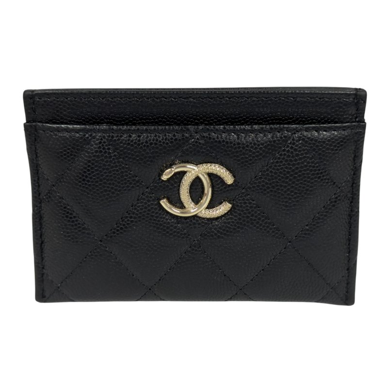 CHANEL CC 水鑽 荔枝皮 卡包-0