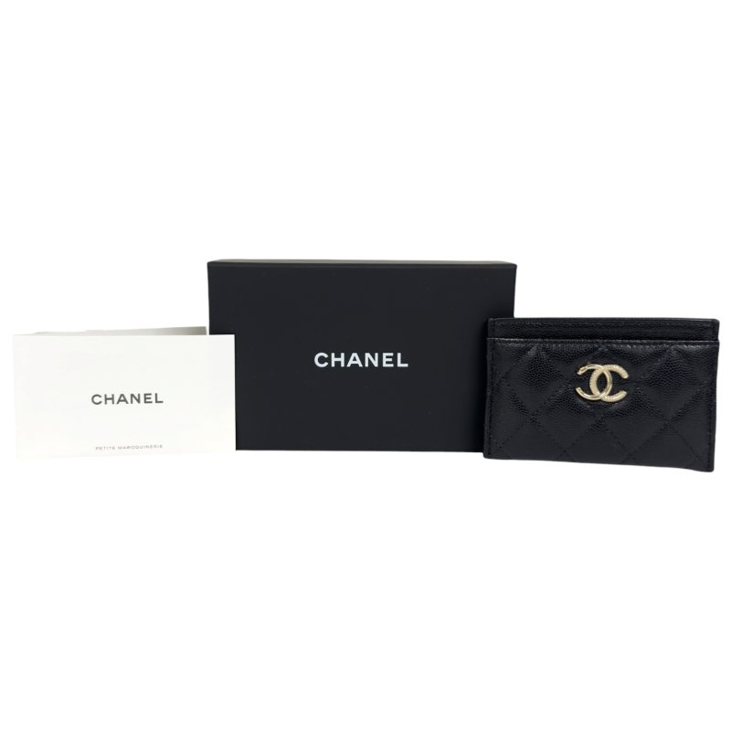 CHANEL CC 水鑽 荔枝皮 卡包-1