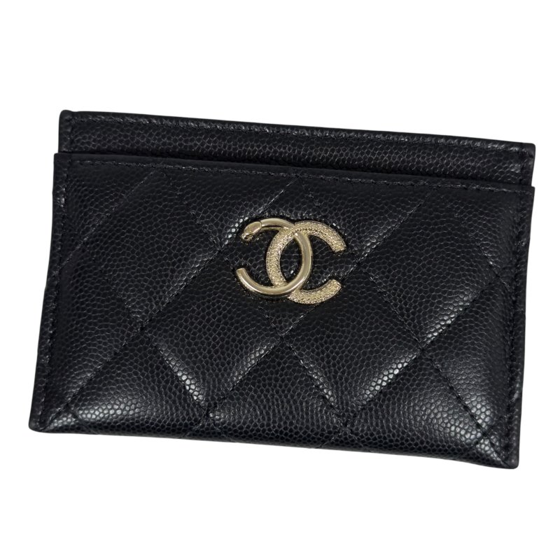 CHANEL CC 水鑽 荔枝皮 卡包-2