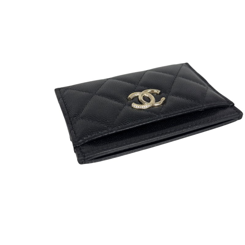 CHANEL CC 水鑽 荔枝皮 卡包-5