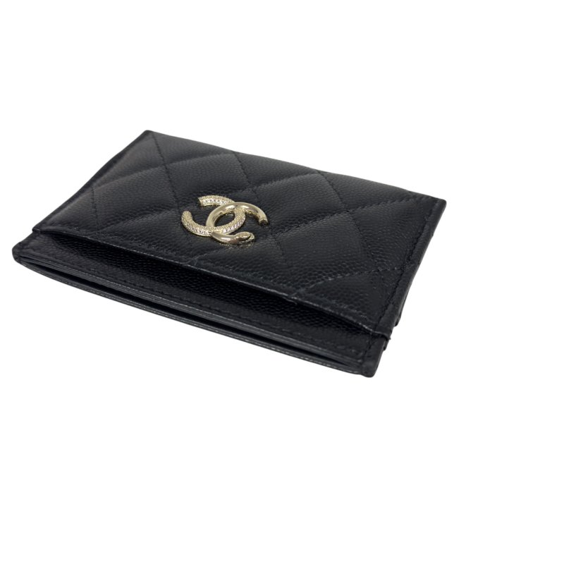 CHANEL CC 水鑽 荔枝皮 卡包-6