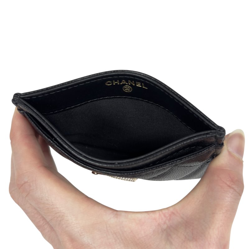 CHANEL CC 水鑽 荔枝皮 卡包-14