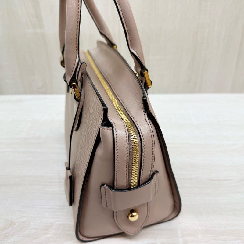 PRADA粉色金釦affine+soft c手提側背包1BA164-14