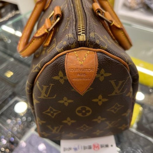 東區正精品㊣LV M41528 Speedy 25cm 原花字紋波士頓包手提包 RZ6334-6