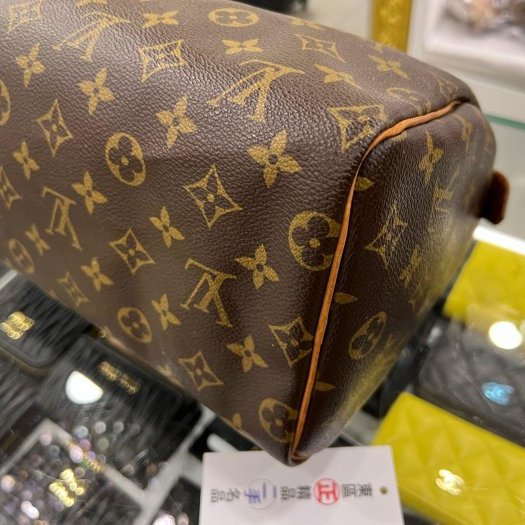 東區正精品㊣LV M41528 Speedy 25cm 原花字紋波士頓包手提包 RZ6334-8