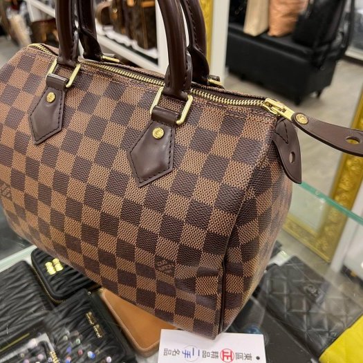 東區正精品㊣LV Speedy 25cm 咖格棋盤格波士頓包手提包 RZ6335-2