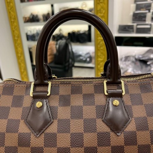 東區正精品㊣LV Speedy 25cm 咖格棋盤格波士頓包手提包 RZ6335-4