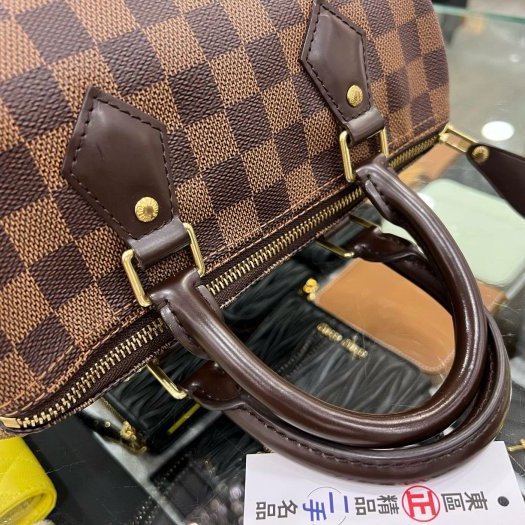 東區正精品㊣LV Speedy 25cm 咖格棋盤格波士頓包手提包 RZ6335-6