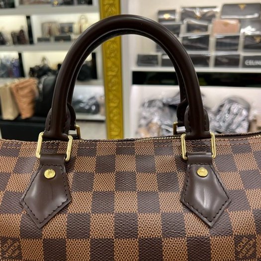 東區正精品㊣LV Speedy 30cm 咖格棋盤格波士頓包手提包 RZ6336-1