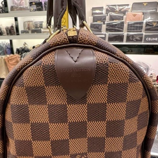 東區正精品㊣LV Speedy 30cm 咖格棋盤格波士頓包手提包 RZ6336-7