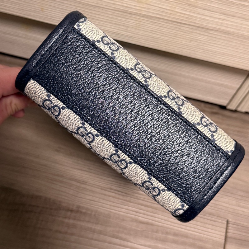 GUCCI GG Supreme tote mini 琴譜包 小托特包 海軍藍 深藍-10