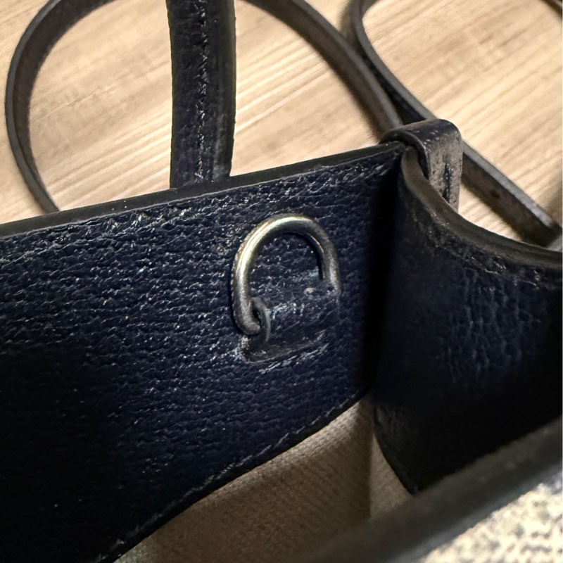 GUCCI GG Supreme tote mini 琴譜包 小托特包 海軍藍 深藍-13