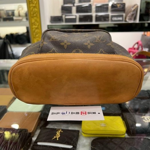 東區正精品㊣LV M51137 Vintage 原花字紋皮革前拉鍊口袋金釦翻蓋釦式抽繩束口後背包小款 RZ6337-5