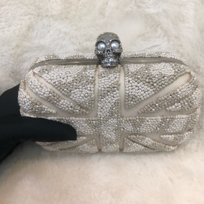 Alexander Mqueen 米白珠珠手拿包 XC339-6