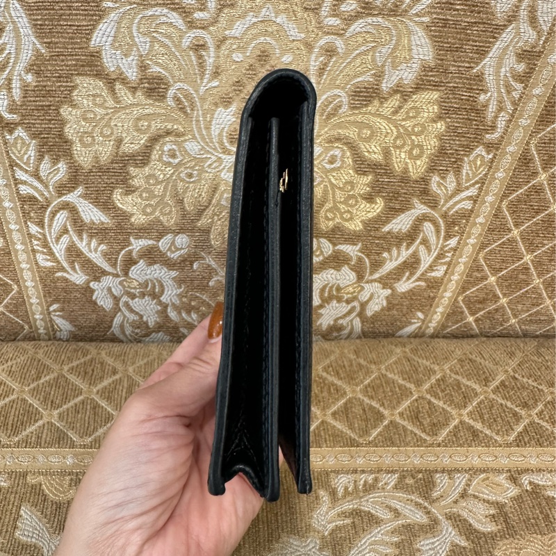 Hermes 黑Epsom金釦Bearn對開5卡長夾-2