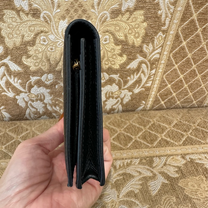 Hermes 黑Epsom金釦Bearn對開5卡長夾-3