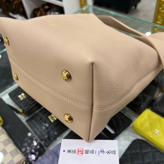 東區正精品㊣LV Low Key Hobo PM M14265 藕粉色小牛皮金釦鎖頭單把肩背包購物袋 RZ6338-5