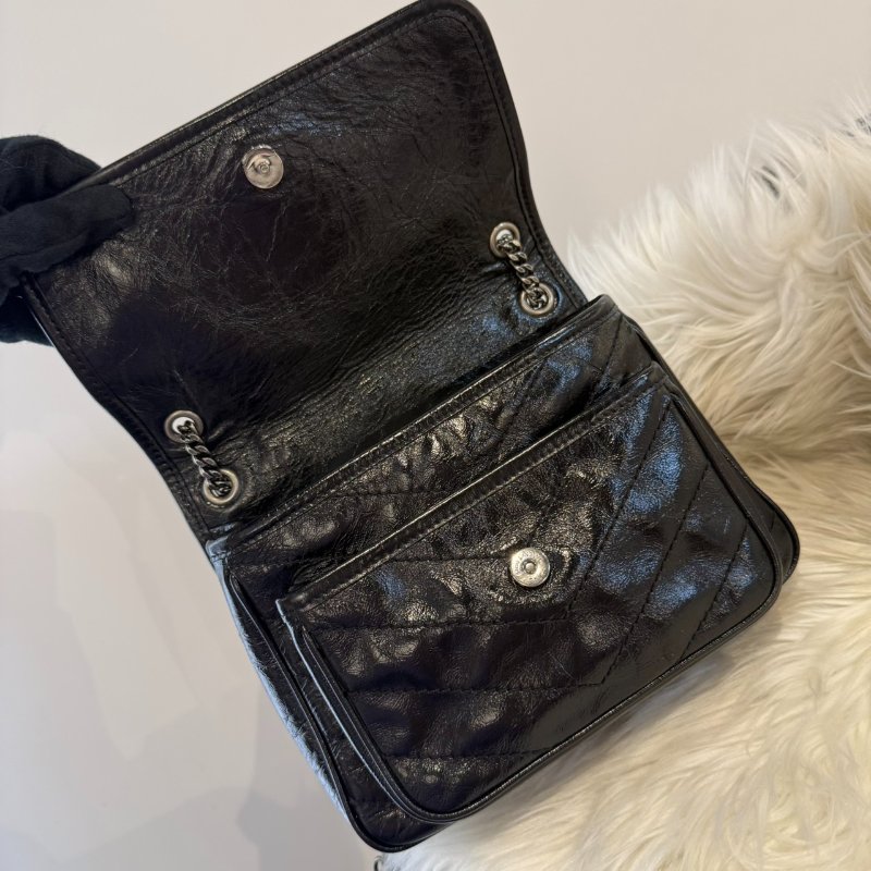 YSL niki baby 黑銀鍊包-2