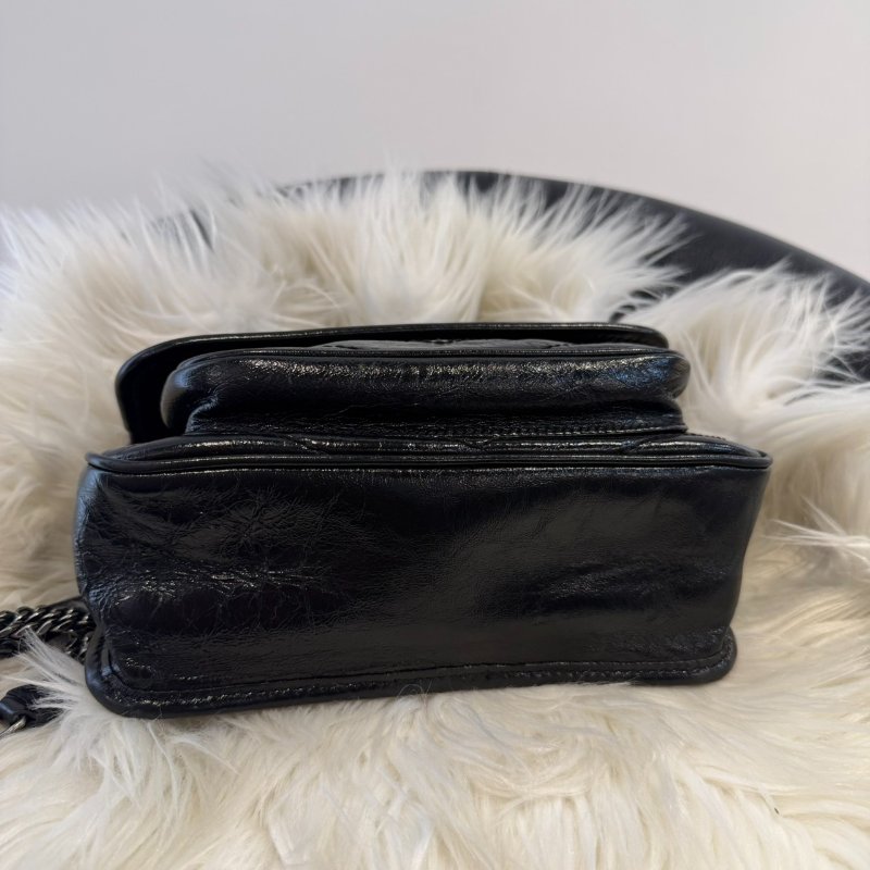 YSL niki baby 黑銀鍊包-4
