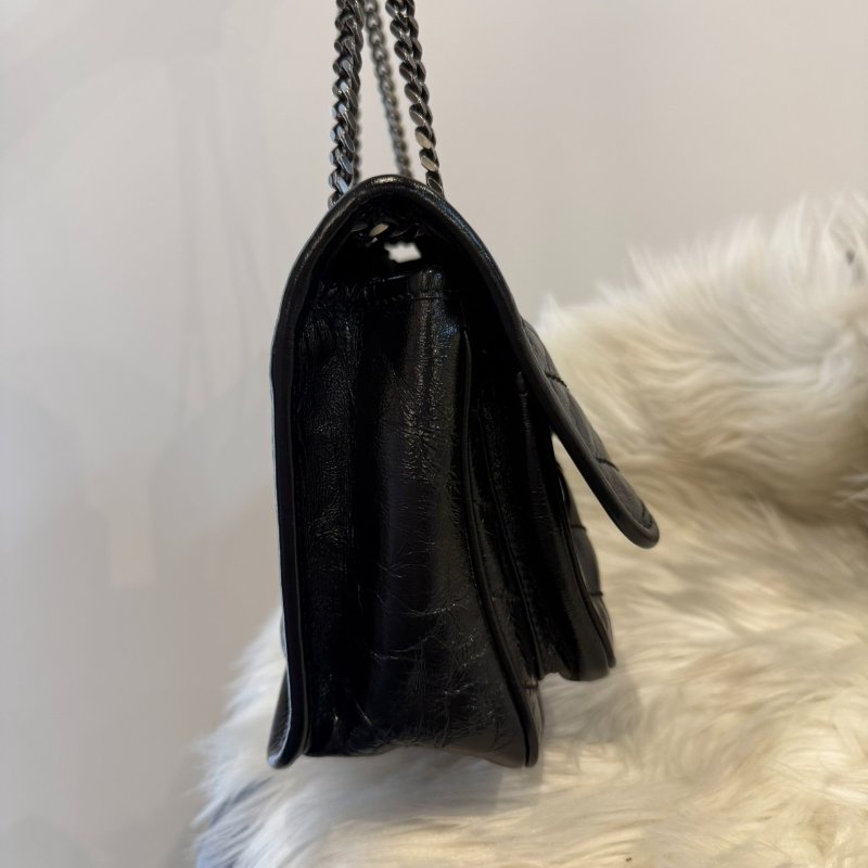 YSL niki baby 黑銀鍊包-5