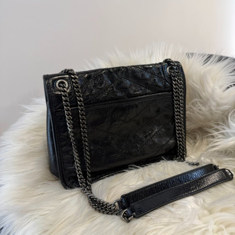 YSL niki baby 黑銀鍊包-7