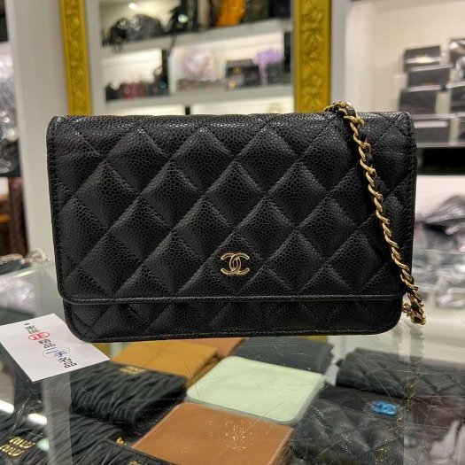 東區正精品㊣CHANEL AP0250 WOC 香奈兒黑色荔枝皮牛皮金鍊金字肩背包晚宴包斜背包 RZ6340-0