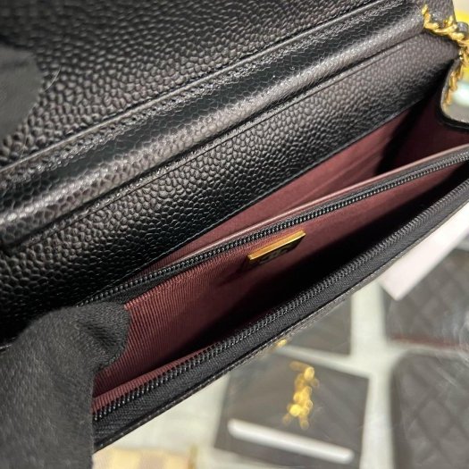 東區正精品㊣CHANEL AP0250 WOC 香奈兒黑色荔枝皮牛皮金鍊金字肩背包晚宴包斜背包 RZ6340-12