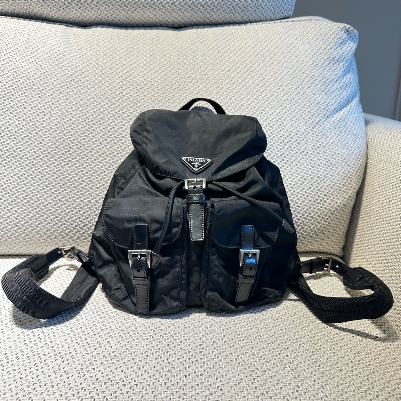 Prada 尼龍  黑色  小後背包-0